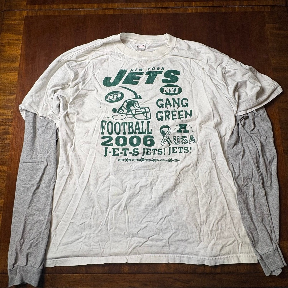 2006 New York Jets Gang Green Playoffs Double Sided Shirt 2XL
